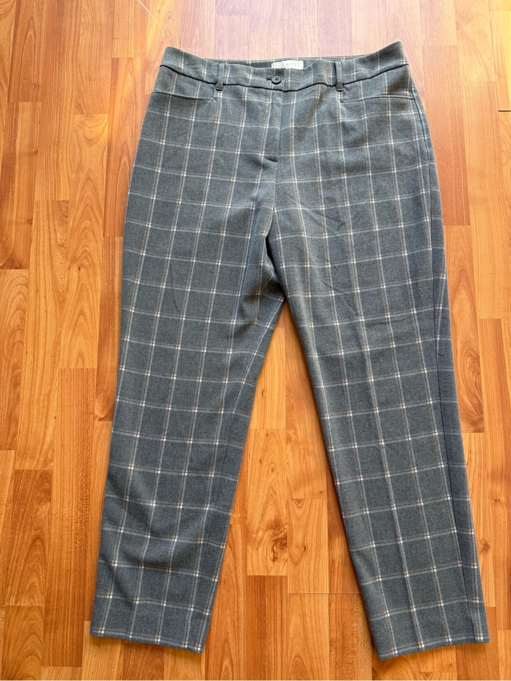 Talbots Gray Windowpane Dress Pants with Subtle White Check